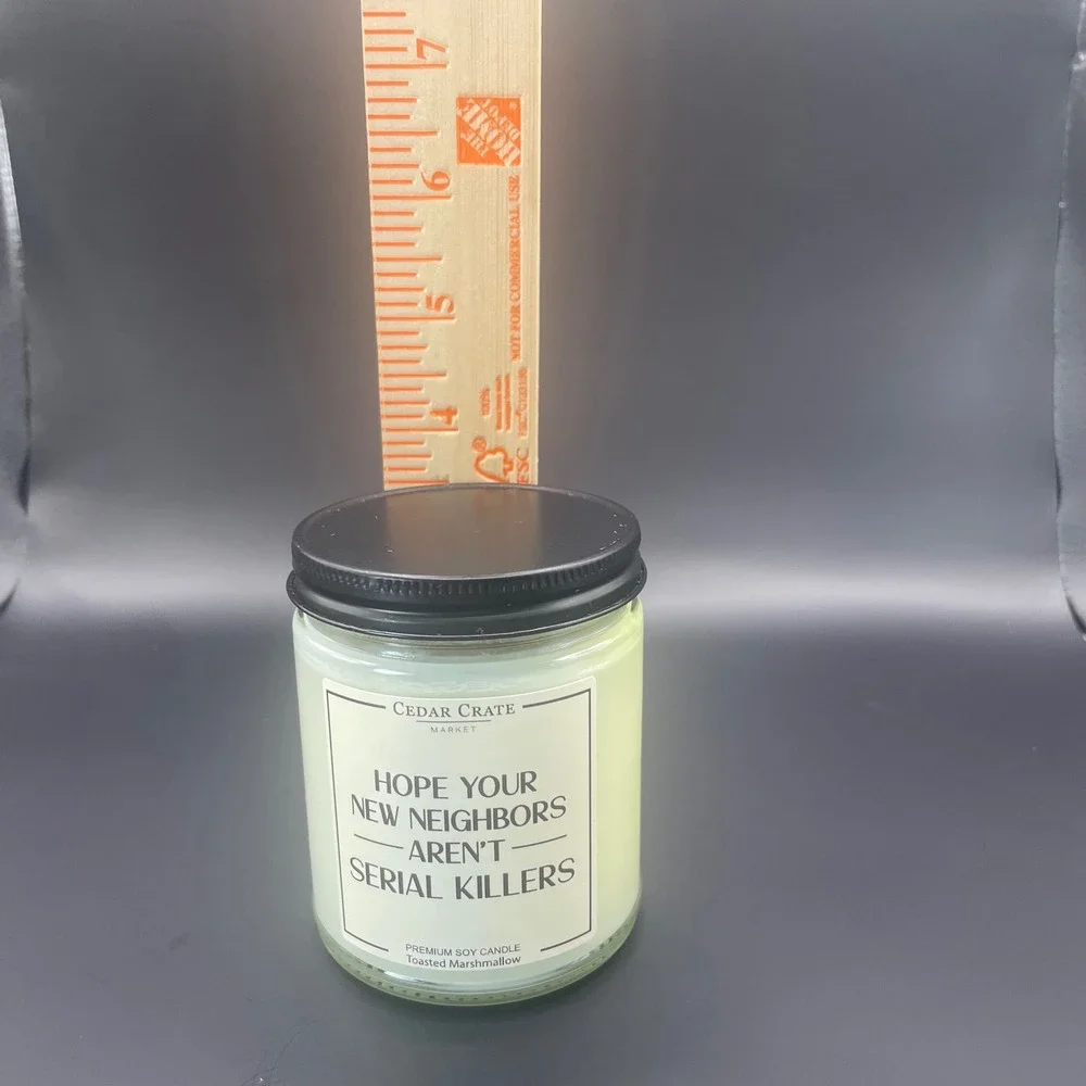 Cedar Crate Market‎ Toasted Marshmallow Soy Candle Funny Housewarming Gift 9oz